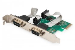 Digitus Karta rozszerzeń (Kontroler) RS232 PCI Express, 2xDB9, Low Profile, Chipset: ASIX99100