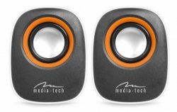 Media-Tech IBO - GŁOŚNIKI STEREO ZASILANE Z PORTU USB, RMS 6W, REGULACJA    GŁOŚNOSCI, BIAŁE