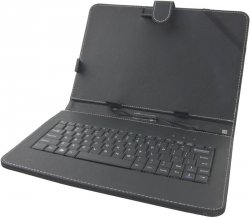 Esperanza KLAWIATURA + ETUI DO TABLETÓW 10,1 cal EK125 MADERA / SKÓRA         EKOLOGICZNA /  STAND / CZARNE