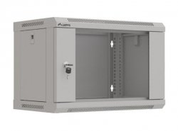 Lanberg Szafa instalacyjna rack wisząca 19 cali 6U 540x350 szara drzwi przeszklone ( flat pack)