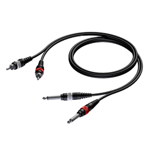 Procab CAB631/1.5 2 x RCA/Cinch male - 2 x 6.3 mm Jack male mono 1,5 meter