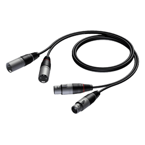 Procab CAB710/1 2 x XLR male - 2 x XLR female 1 meter