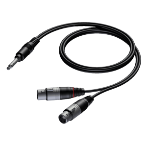 Procab CAB734/1.5 6.3 mm Jack male stereo - 2 x XLR female 1,5 meter