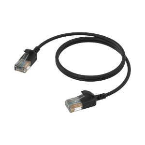 PROCAB CSD560B/0.3 Kabel sieciowy Slimline - CAT6A RJ45 - RJ45 U/UTP wersja czarna - 0,3 ma