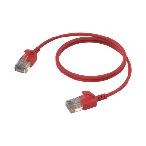 PROCAB CSD560R/2 Kabel sieciowy Slimline - CAT6A RJ45 - RJ45 U/UTP Wersja czerwona - 2 m