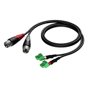 PROCAB CLA834/1 2 x XLR male - 2 x terminal block (3p - 3.81mm) 1 meter