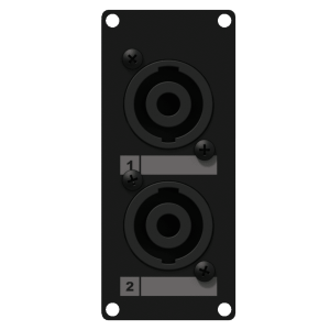 CAYMON CASY 142/B CASY 1 space with 2x male SpeakON to 4-pin terminal block Black version