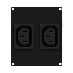 CAYMON CASY 282/B CASY 2 space 2x euro power outlet socket Black