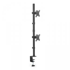 Uchwyt biurkowy DIGITUS pionowy 2xLCD max. 32 cale 8kg, zaciskowy czarny
