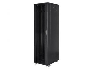 Szafa instalacyjna Rack stojąca 19 cali 37U 800x800 Drzwi Szklane czarna Lanberg (flat pack)