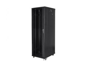 Szafa instalacyjna Rack stojąca 19 cali 42U 800x800 Drzwi Szklane czarna Lanberg (flat pack)