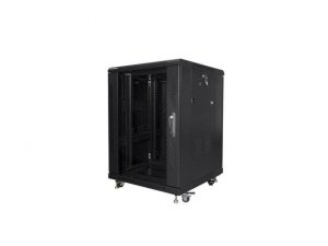 Szafa instalacyjna Rack stojąca 19 cali 15U 600x600 czarna Lanberg (flat pack)