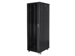 Szafa instalacyjna Rack stojąca 19 cali 42U 600x1000 czarna Lanberg (flat pack)