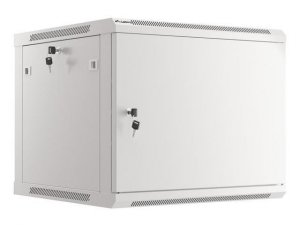 Szafa instalacyjna Rack wisząca 19 9U 600x600 szara drzwi metalowe Lanberg (flat pack)