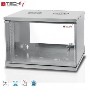 Szafa wisząca TechlyPro ECO 19 cali 6U/320 zmontowana, szara