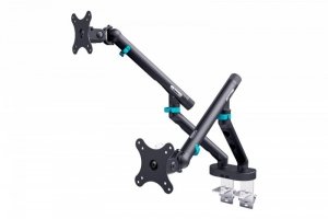 Digitus Ramię biurkowe podwójne z zaciskiem i sprężyną mechaniczną 2x LCD max. 35 obciążenie 2x10kg, VESA: 75x75, 100x100, czarne