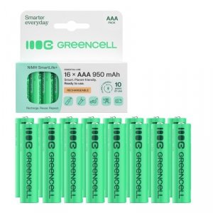 Green Cell Akumulatorki paluszki 16xAAA HR03 950mAh