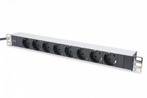 Digitus Listwa zasilająca PDU 19 cali RACK 8xSchuko, 2m 1xSchuko, 16A, aluminiowa