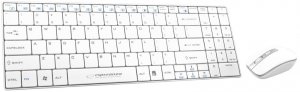 Esperanza ZESTAW BEZPRZEWODOWY KLAWIATURA SLIM + MYSZ 2,4 GHz EK122W       LIBERTY BIAŁY