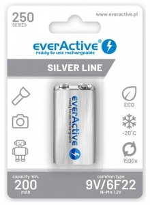 everActive Akumulatorek 6F22/9V NI-MH 250 mAh 1 szt. ready to use
