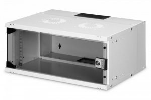 Digitus Szafa sieciowa wisząca 19 cali 4U, SOHO PRO 240 x 540 x 400 mm, nośność 60kg, drzwi szyba, niezłożona, Szara