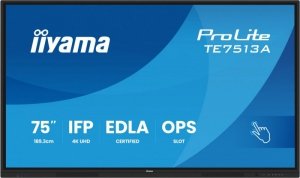 IIYAMA Monitor interaktywny 75 cali TE7513A-B1AG ANDROID 14, EDLA