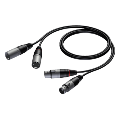 Procab CAB710/1 2 x XLR male - 2 x XLR female 1 meter