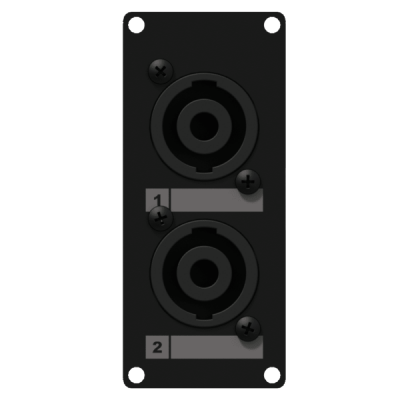 CAYMON CASY 142/B CASY 1 space with 2x male SpeakON to 4-pin terminal block Black version