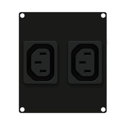 CAYMON CASY 282/B CASY 2 space 2x euro power outlet socket Black