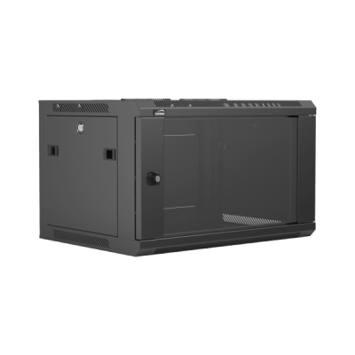 CAYMON WPR406R/B 19” wall mount rack - 6 units - 450mm depth - Removable back Black version