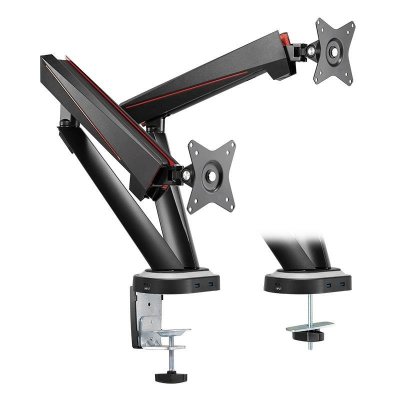 Uchwyt do monitora LCD/LED LogiLink podwójny gamingowy, VESA 100x100, 17-32 cale