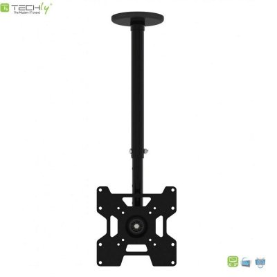 Uchwyt sufitowy LCD/LED Techly 23 cale-37 cale 45kg regulowany, czarny