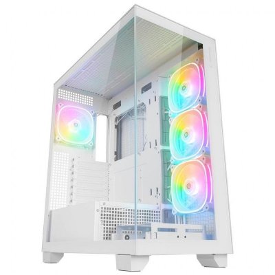 Obudowa Rampage Hydra V1 4x wentylator USB-C/USB-A + hub, biała