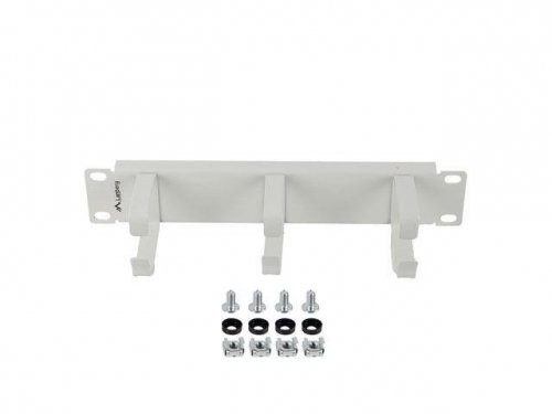 Organizer kabli Lanberg 19 cali 1U z 3 metalowymi uchwytami typ B Szary