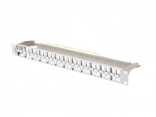 Patch panel pusty Lanberg PPKS-1248-S 24 port 1U 19 cali do modułów keystone szary