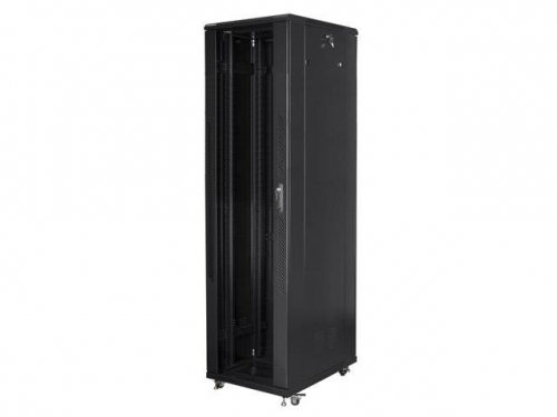 Szafa instalacyjna Rack stojąca 19 cali 37U 800x800 Drzwi Szklane czarna Lanberg (flat pack)