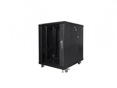 Szafa instalacyjna Rack stojąca 19 cali 15U 600x800 czarna Lanberg (flat pack)