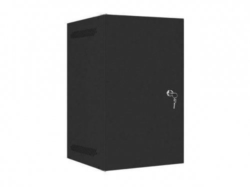 Szafa instalacyjna Rack wisząca 10 cali 9U 280x310mm czarna Lanberg (flat pack) drzwi metalowe