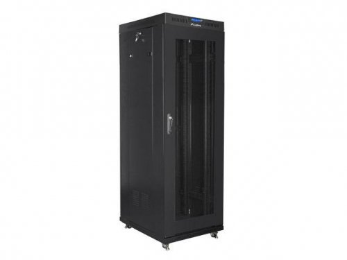 Szafa instalacyjna Rack stojąca 19 cali 37U 600x800 czarna drzwi perforowane LCD Lanberg (flat pack)