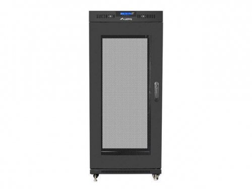 Szafa instalacyjna Rack stojąca 19 cali 15U 800x1000 Drzwi Perforowane czarna Lanberg (flat pack) LCD