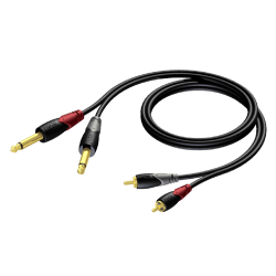 PROCAB CLA631/5 2 x RCA/Cinch male - 2 x 6.3 mm Jack male mono 5 meter