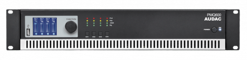 Czterokanałowy wzmacniacz mocy 100 V AUDAC PMQ 600 Wave Dynamics™