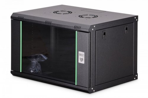 Digitus Szafa sieciowa wisząca Dynamic 19" 7U rack 385x600x450mm, drzwi szyba, czarna, niezłożona, 60kg
