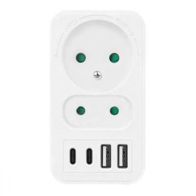 Maclean Rozdzielacz na 2 gniazda MCE249 F/W  2x USB-A 2x USB-C
