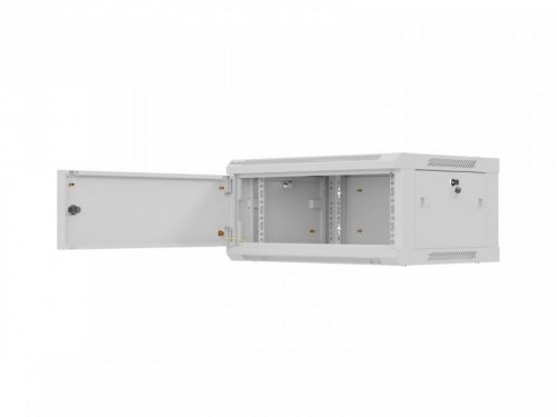 Lanberg Szafa instalacyjna rack wisząca 19 cali 4U 600x450 szara drzwi metalowe (flat pack)