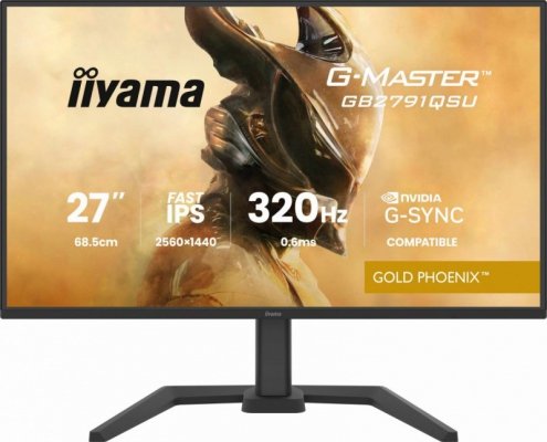 IIYAMA Monitor 25 cali GB2791QSU-B1 0.6ms,DP,2xHDMI 2.1 ,320Hz, Fast IPS,  WQHD,350 cd/m2, USB HUB x4 (2x Type-A, 2x Type-C), G-SYNC compatible - HDMI: 2