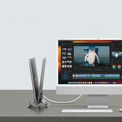 SODI Uchwyt grawitacyjny stojak na MacBooka SMS-300 srebrny