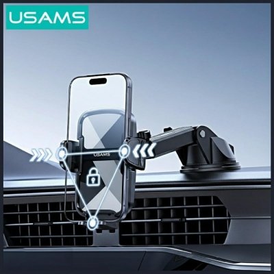 USAMS Uchwyt samochodowy ZJ086 szyba/kokpit czarny