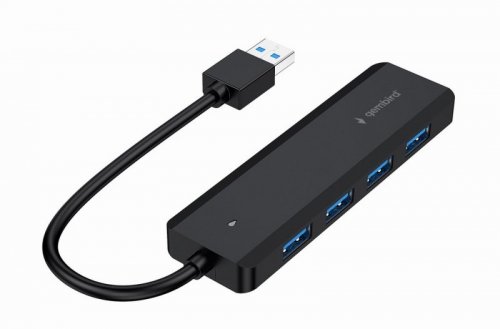 Gembird HUB 4-portowy USB 3.1 (Gen 1), z opcją zasilania zewnętrznego przez port USB-C