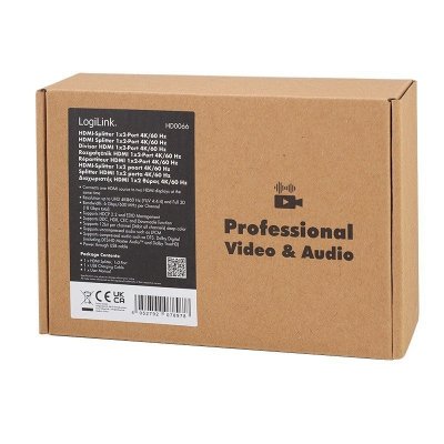 LogiLink Splitter HDMI, 1x2-Port 4K/60Hz